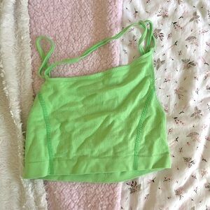 green asymmetrical top/bralette